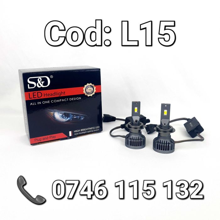 Faza Lunga-Scurta-BEC LED H7-30000Lm-6500K-110W-CANBUS-Profesional-L15