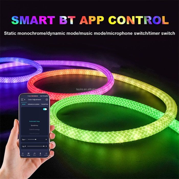 Комплект USB RGB LED Неонова Лента 5м, Bluetooth с дистанцион