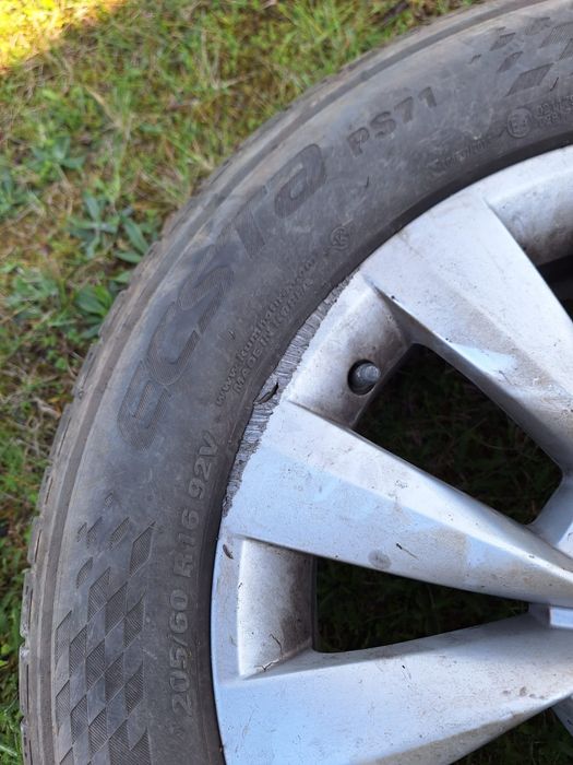 Set 4 jante aluminiu originale Skoda 16" cu anvelope vara