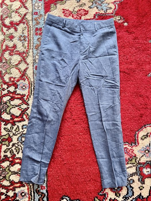 Pantaloni conici H&M albastru barbat slim fit (170 - marime 38)