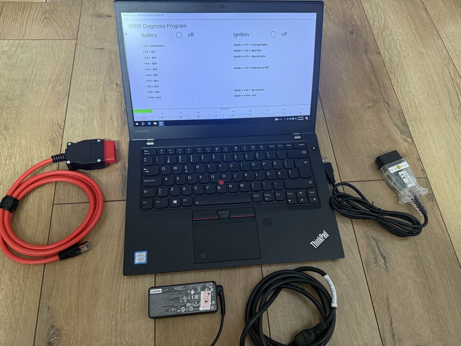 Tester/Diagnoza Bmw/Mini ENET/K-DCAN+Leptop Lenovo T470s cu Ista+/INPA