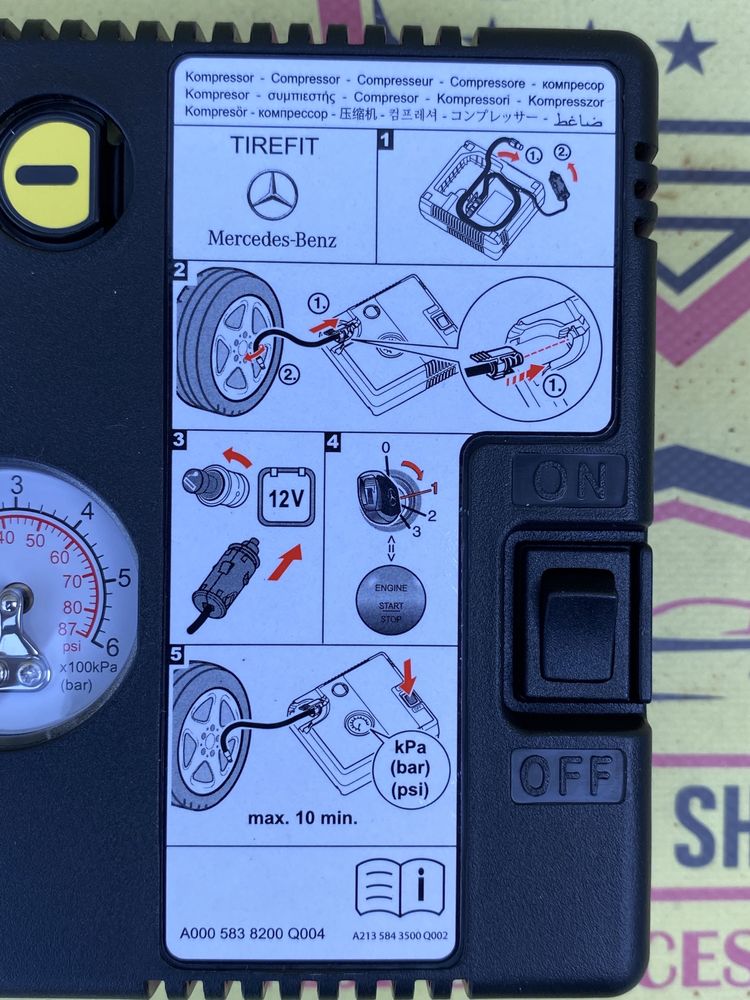 Compresor auto umflat roti 12v 180V original Mercedes OEM turism Suv