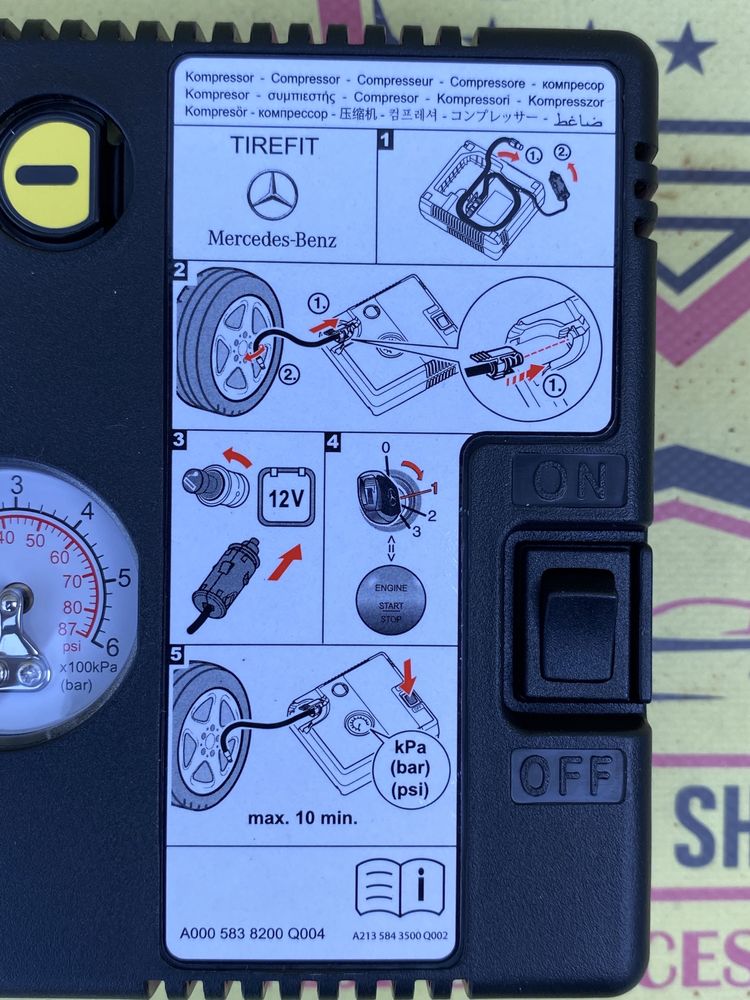 Compresor auto umflat roti 12 v original Mercedes 180w