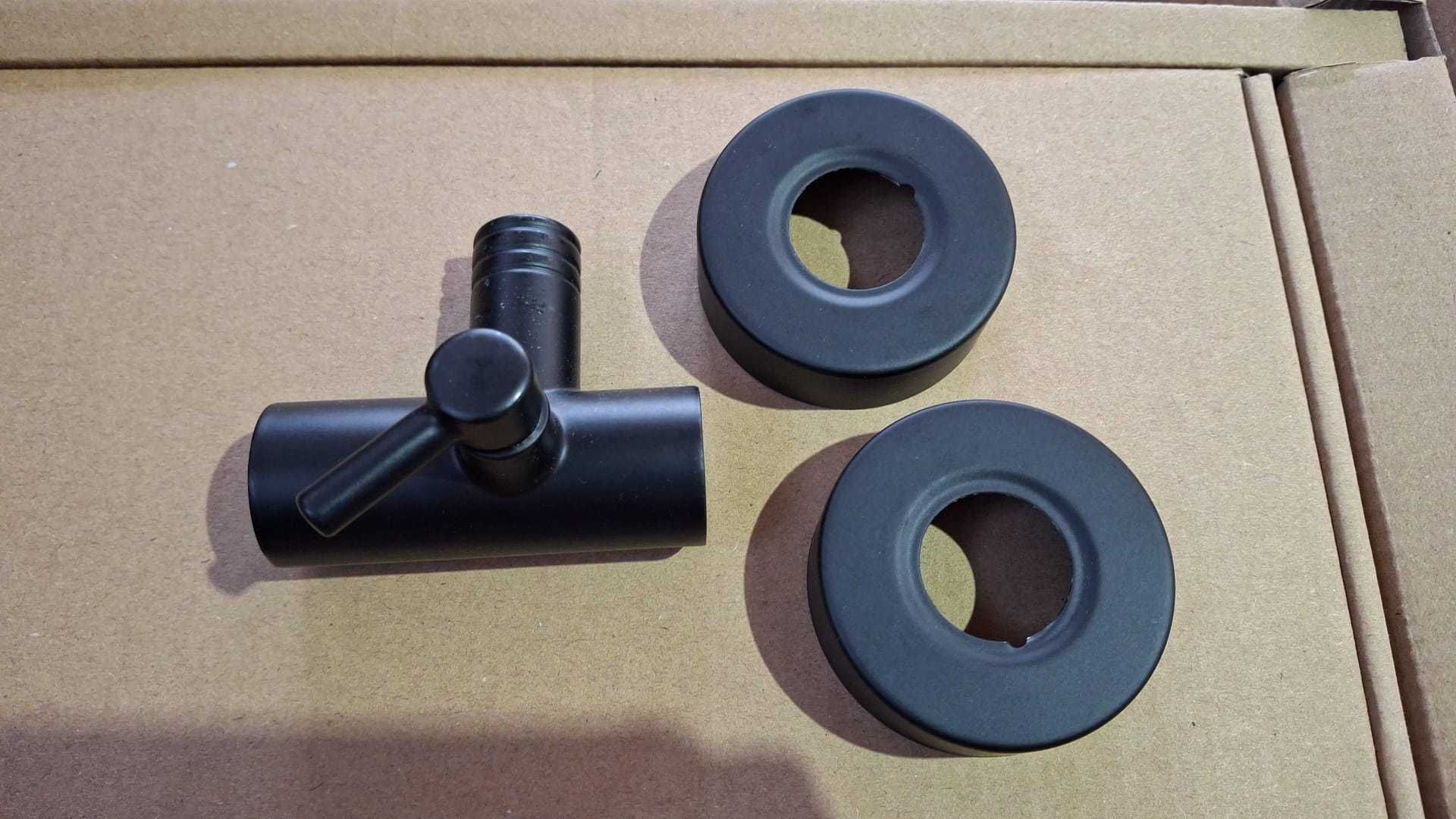 Set dus YOOZENA, cu termostat, cap ploaie 26x19 cm, reglabil, negru