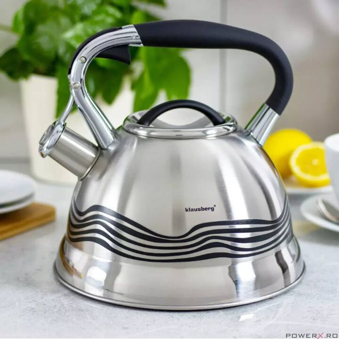 Fierbător tradițional cu fluier fabricat din inox, ceainic 3 litri,