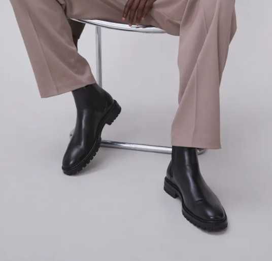 Ghete chelsea 43 plain toe premium ZIGN London piele naturala moale