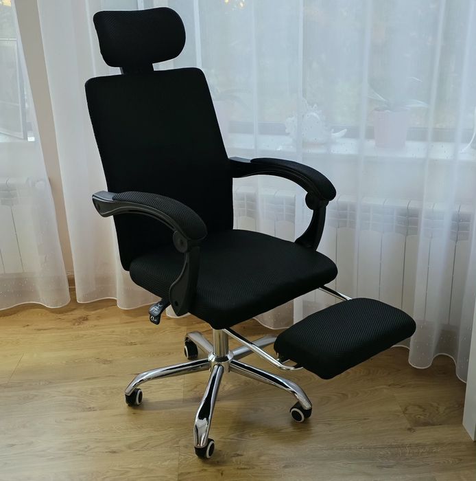 Scaun de birou directorial ergonomic cu tetiera cu suport lombar