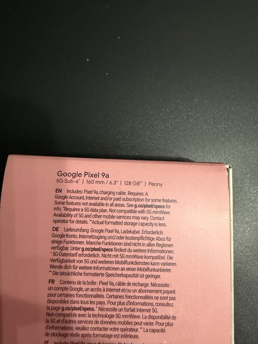Google Pixel 9A , 128 gb , Pink , nou !