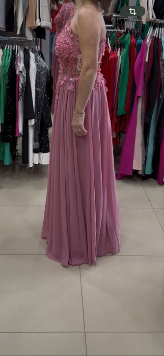Rochie lunga de ocazie roz L