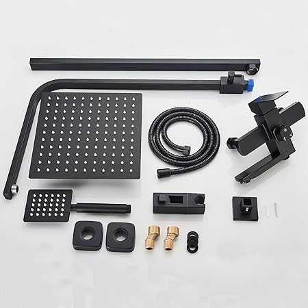 Coloană de duș neagră periată solidă Șeșinkin,kit de duș