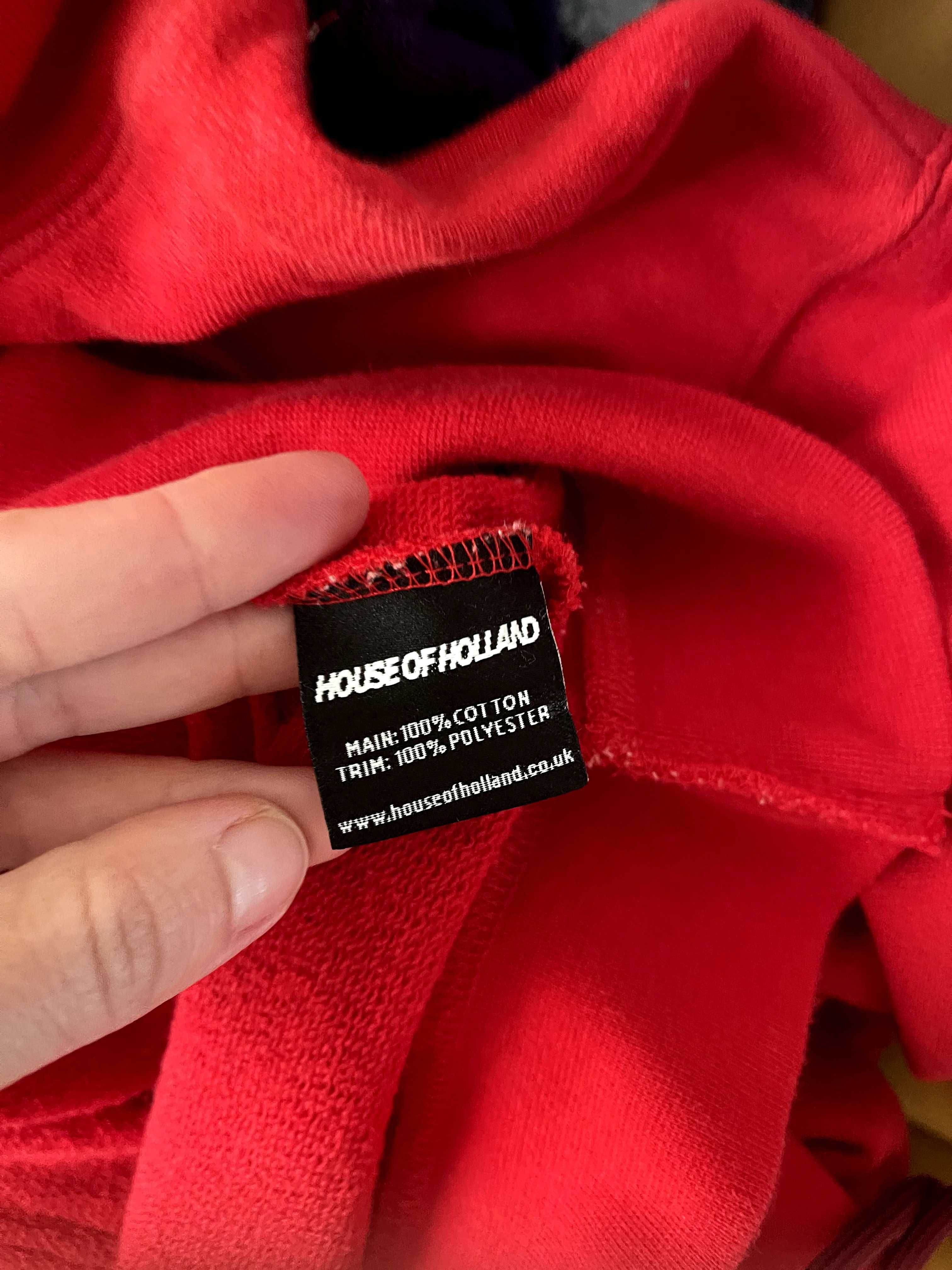 Червен суичър на луксозна марка House of Holland "I love my job" S/M