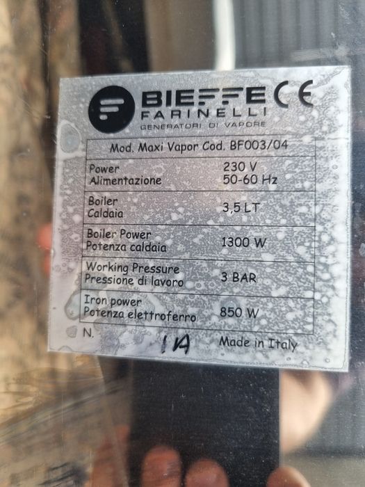 Stația de călcat profesionala Bieffe Maxi Vapor boiler 3,5 l