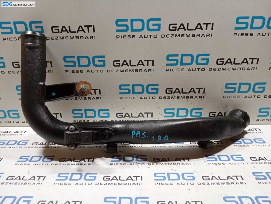Tub Tubulatura Conducta Admisie Presiune Aer Intercooler cu Senzor Presiune Volkswagen Passat B5 B5.5 1.9 TDI 1997 - 2005 Cod 8D0145840L 0281002177 [M5386]