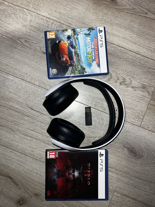 Casti PS5 pulse 3d wireless+ joc the crew motorfest si diablo 4