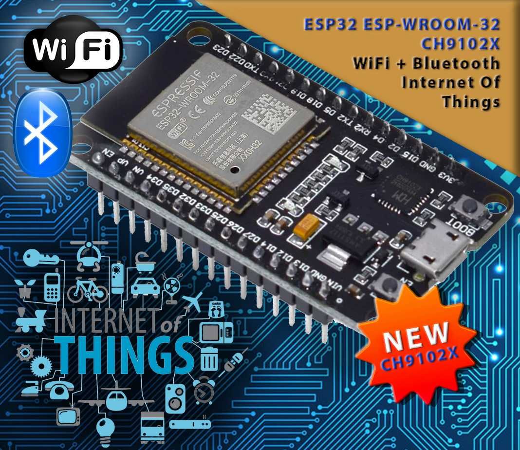 10 buc - ESP 32 - CH9102X cu WiFi și Bluetooth 4.2 - 30 pini