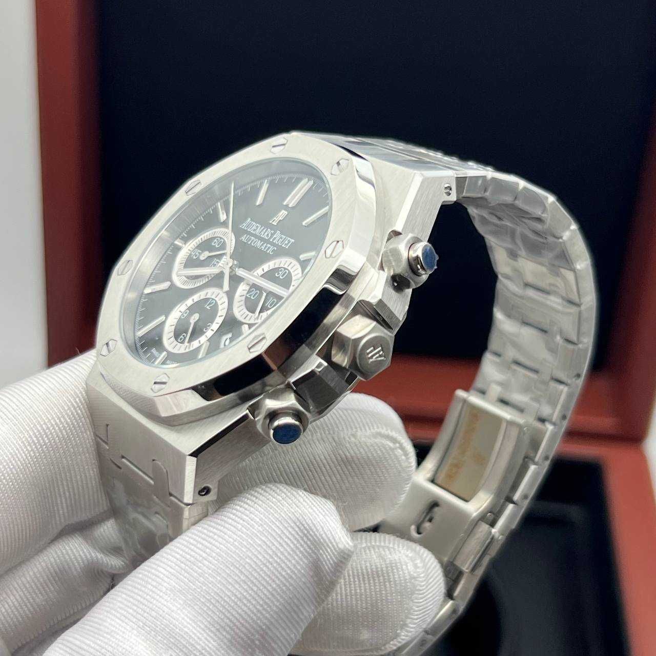 audemars piguet royal oak silver black automatic chrono