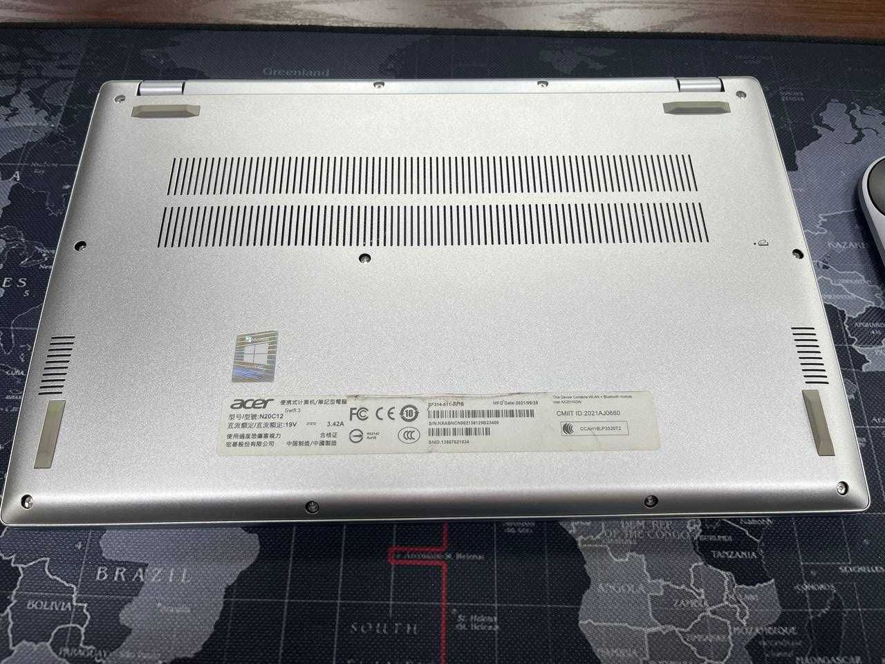 Acer Swift 3. Intel i5-1135G7. DDR4 16/512GB. 14" FullHD. Pure silver