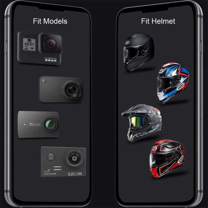 Suport casca moto camere de actiune GoPro Insta360 DJI Osmo Action