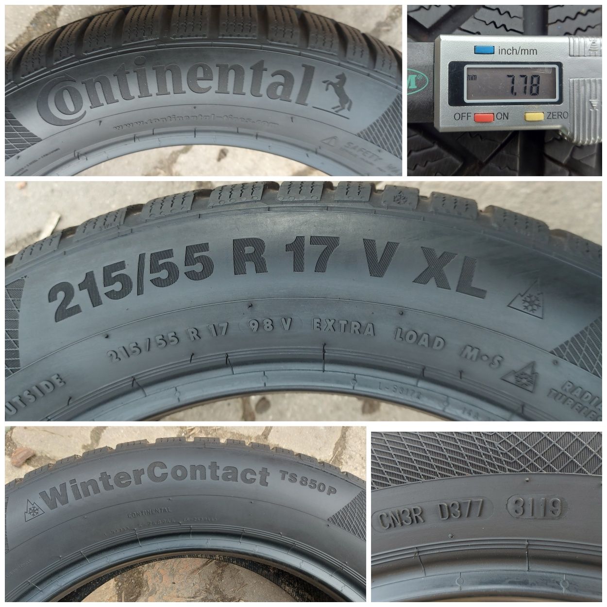 O bucată 215/55 R17 M+S iarnă - una Continental Bridgestone