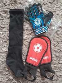 Детские футбольные гетры, перчатки вратарские, защита