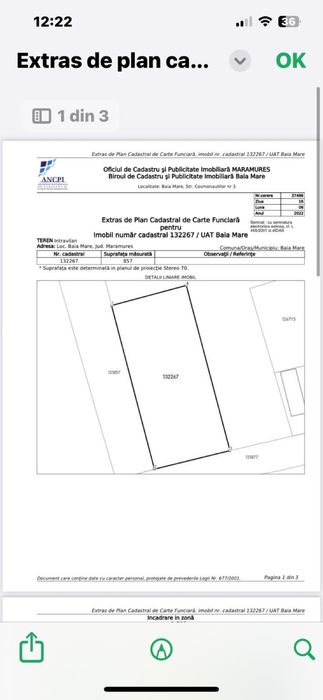 De vânzare teren intravilan în Baia Mare (constructii rezidențiale)