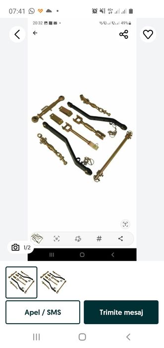 Kit tiranti pentru tractorase de 15- 40 cp