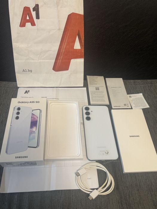 КАТО НОВ 128GB Samsung A55 5G A1 Гаранция 2026г. Blue | Син