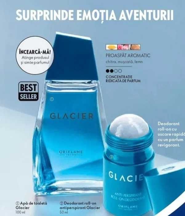 Set Glacier Oriflame ( parfum + deo roll-on )