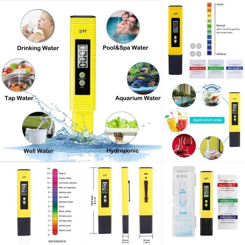 pH Tester + pH Lakmus – SUV KISLOTASI VA ISHQORINI O‘lchash qurilmalar