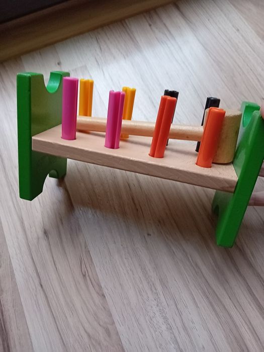 UPPSTa ikea Joc lemn masiv cu ciocan multicolor bebe bebelusi masiv