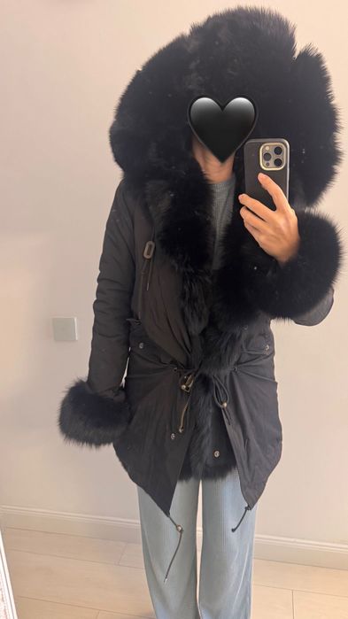 Parka cu blana naturala detașabilă