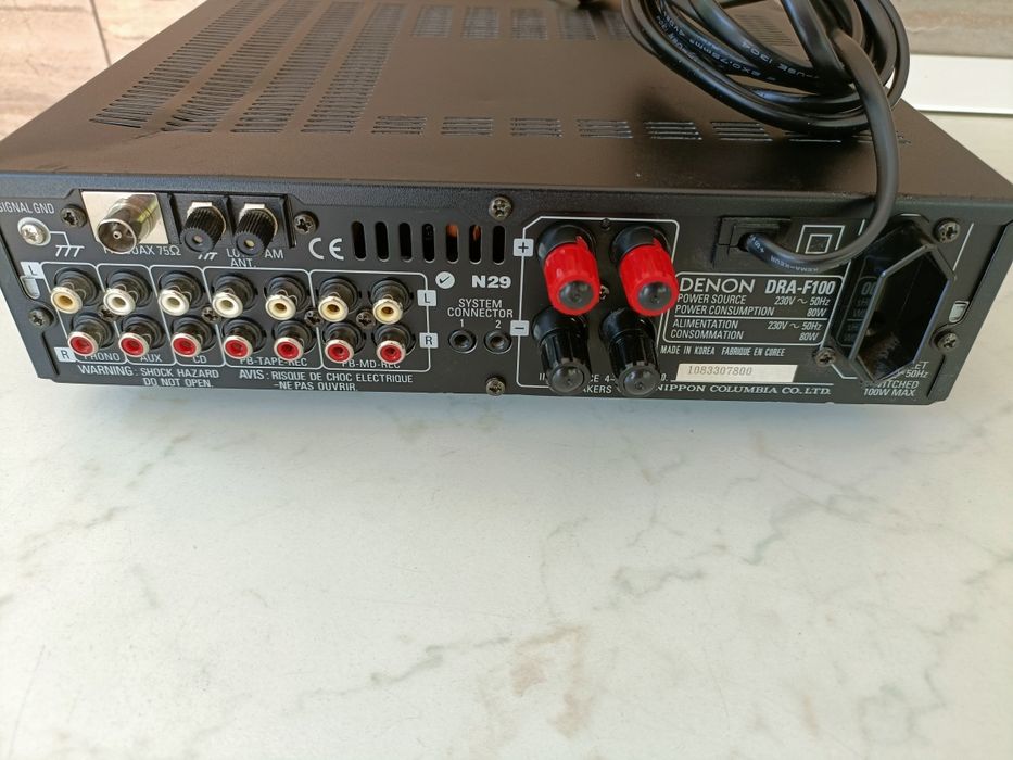 Denon DRA F 100, amplificator, amplituner, intrări auxiliare, sunet fb