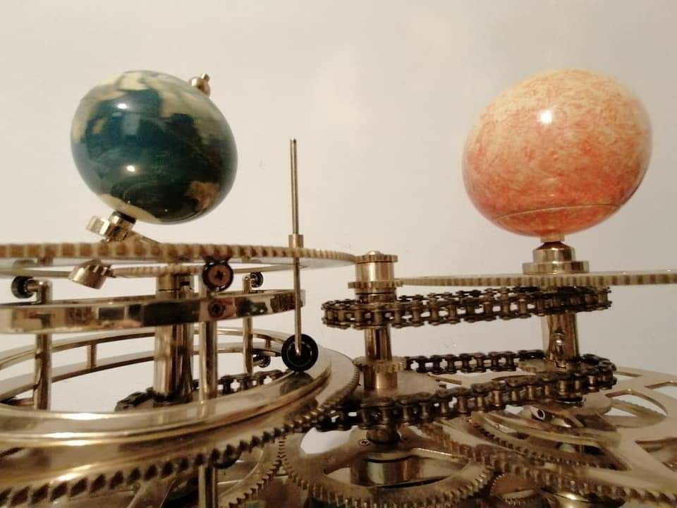 Sistemul solar/ planetar, bronz, mecanic, planetarium orrery