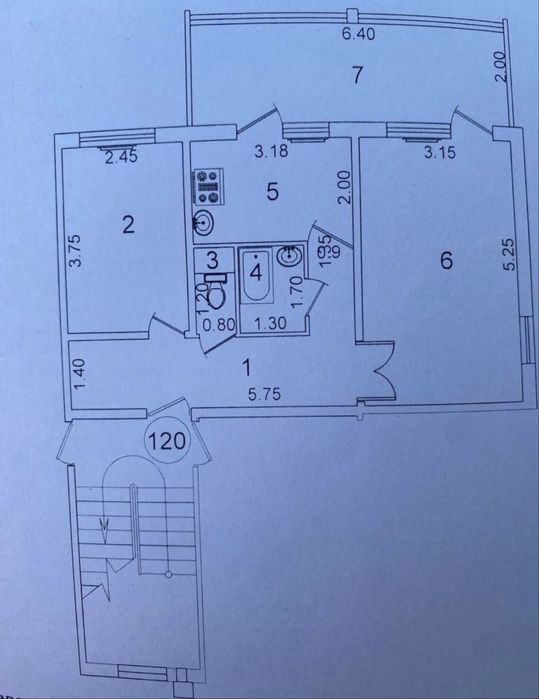 Код 811  Продам 2/2/5 ком квартиру куйлюк массив 5