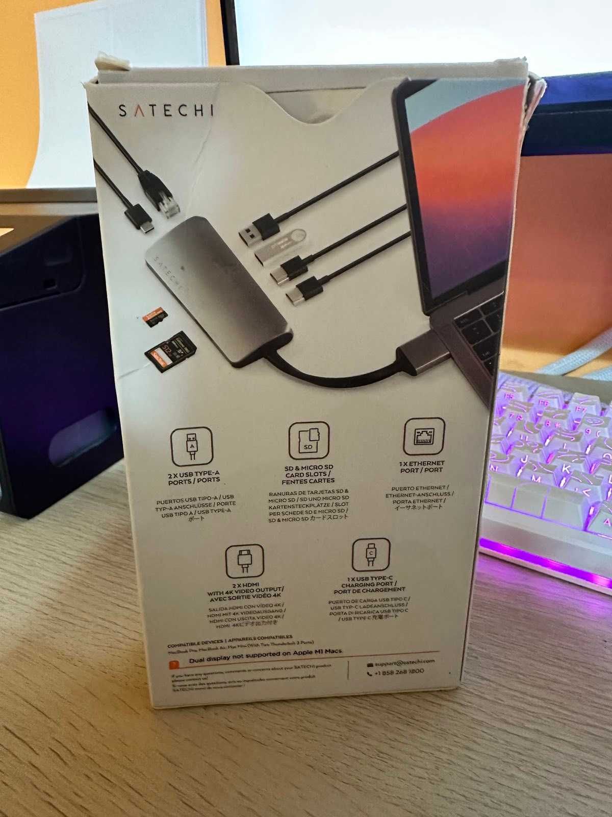 Докинг станция Satechi USB-C Dual Multimedia Adapter