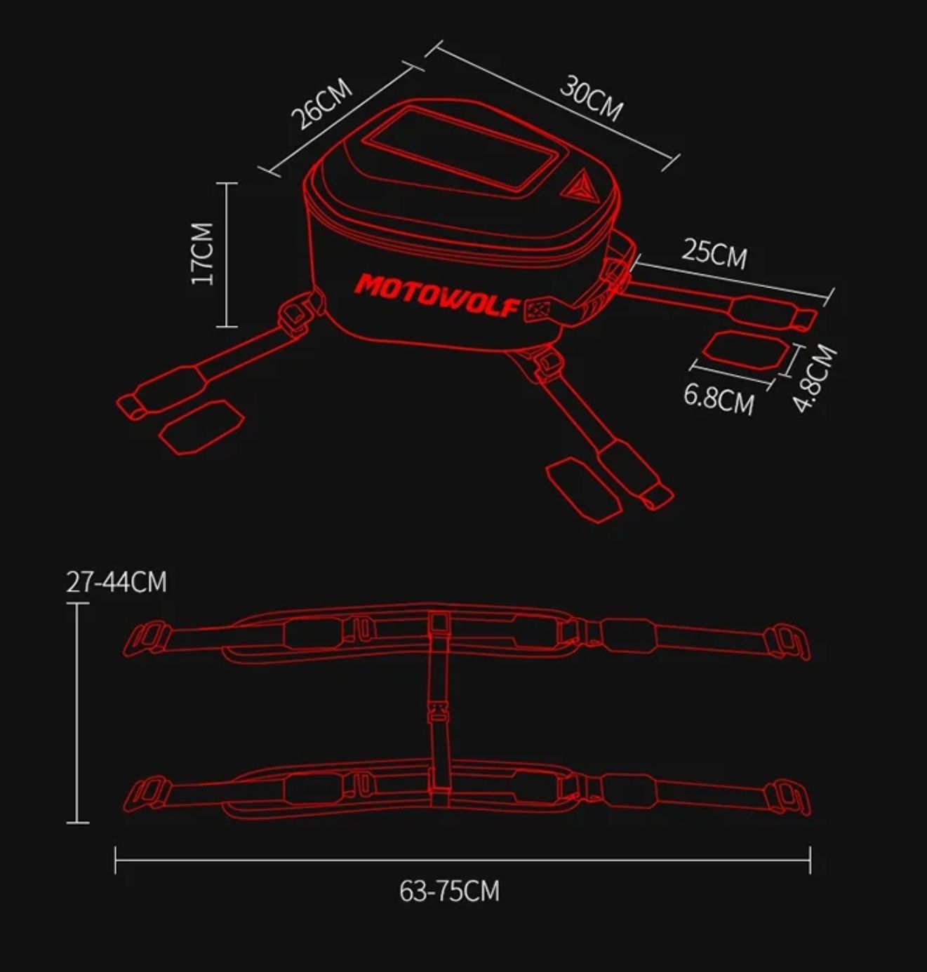 Geanta rezervor Motowolf tankbag moto