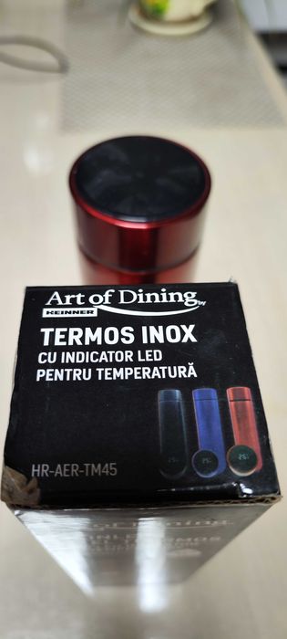 Termos din otel inoxidabil cu infuzor ceai  si termometru