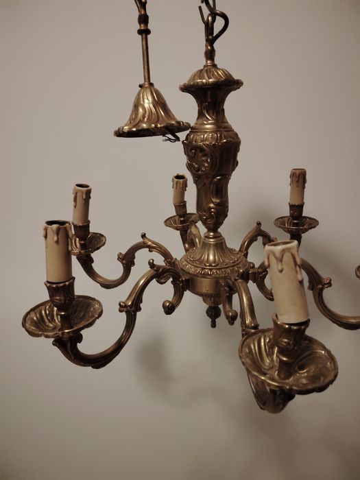 Candelabru deosebit din bronz masiv in stil francez cu 6 brațe ,piesa