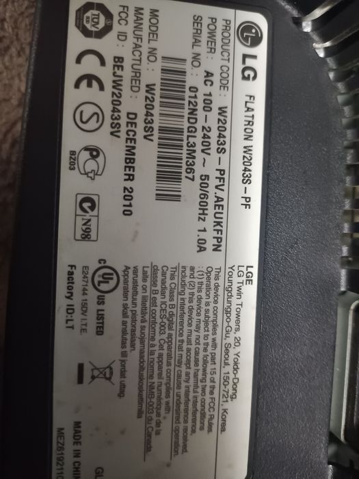 Монитор от компьютера LG