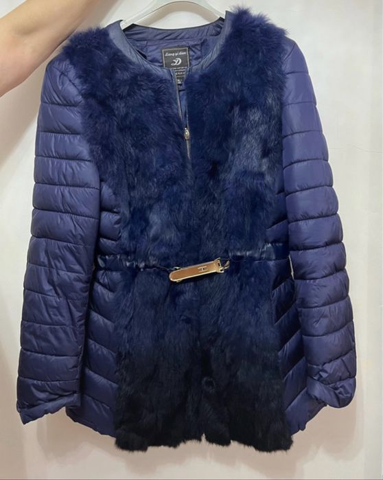 Geaca cu  blana naturala de vulpe