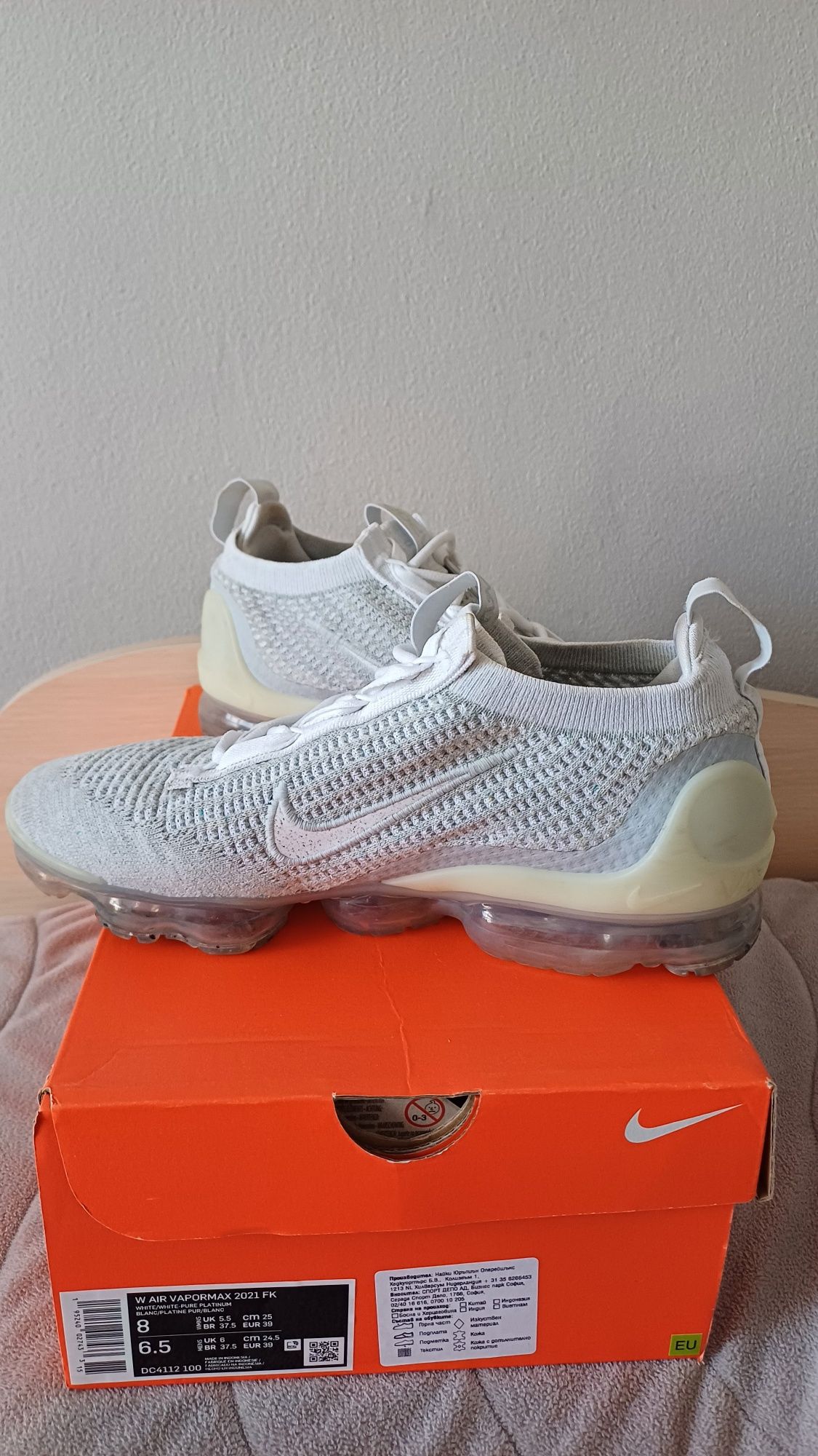 Nike air vapormax 2021 fk
39 номер 
Цена: 170 лв 
Почти като нови