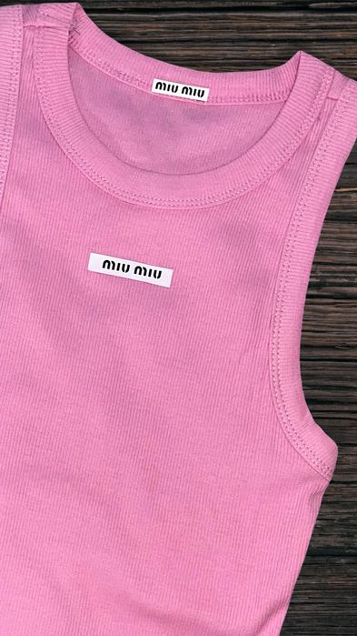 miumiu miu топ потник розов блуза тениска мил миумиу лятна летен рипс