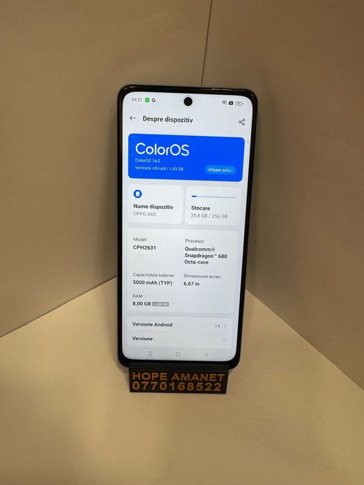 Hope Amanet P1/ Oppo A60, 256gb stocare, 8gb ram