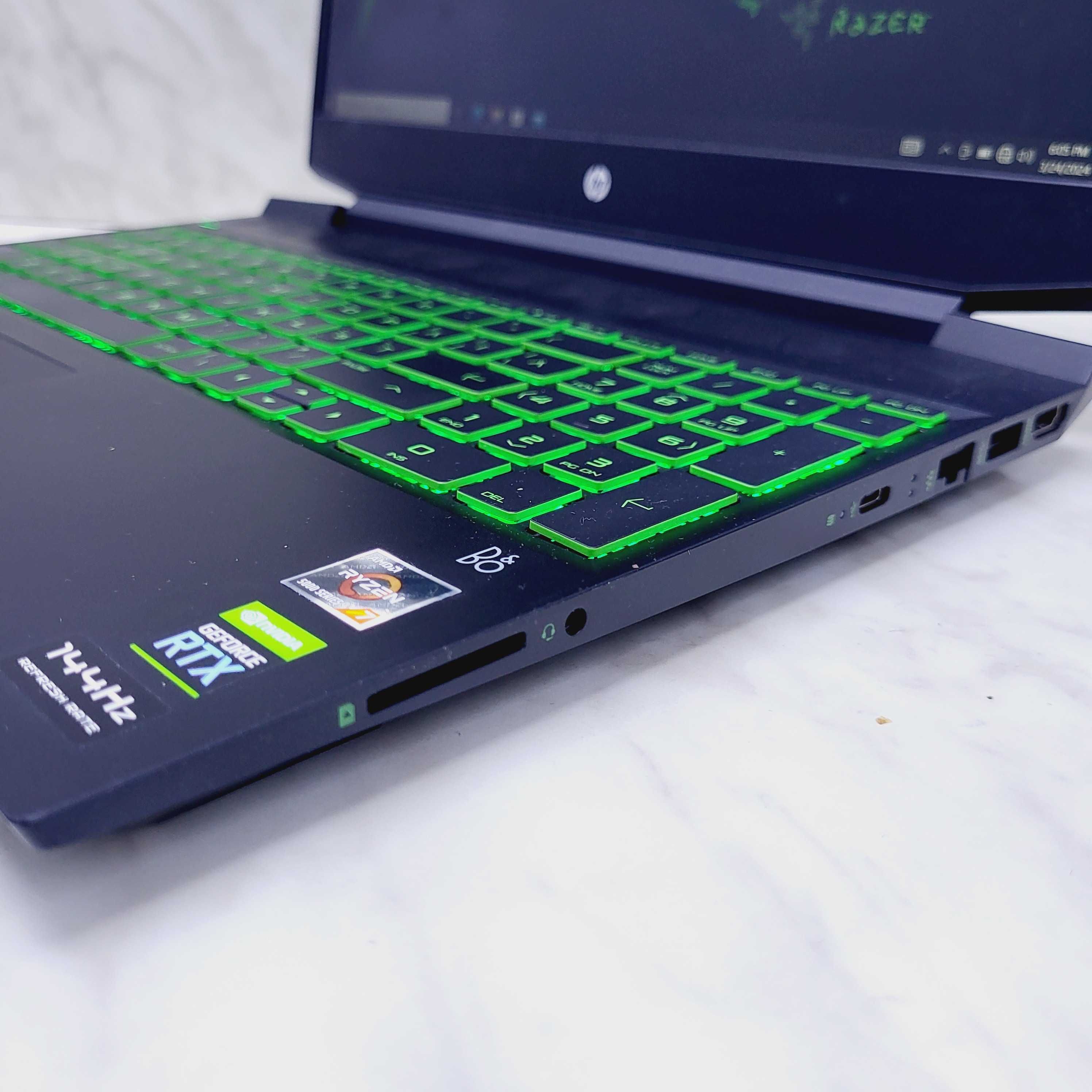 Laptop Gaming HP Pavilion Ryzen 7 5800H, 8gb ram, 512 SSD, RTX3050 Ti