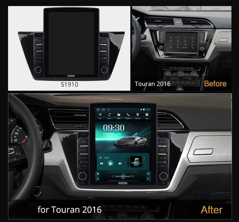 Navigatie VW Touaran din 2015 - 2020 Ecran TESLA 9.7 inch 4GB RAM