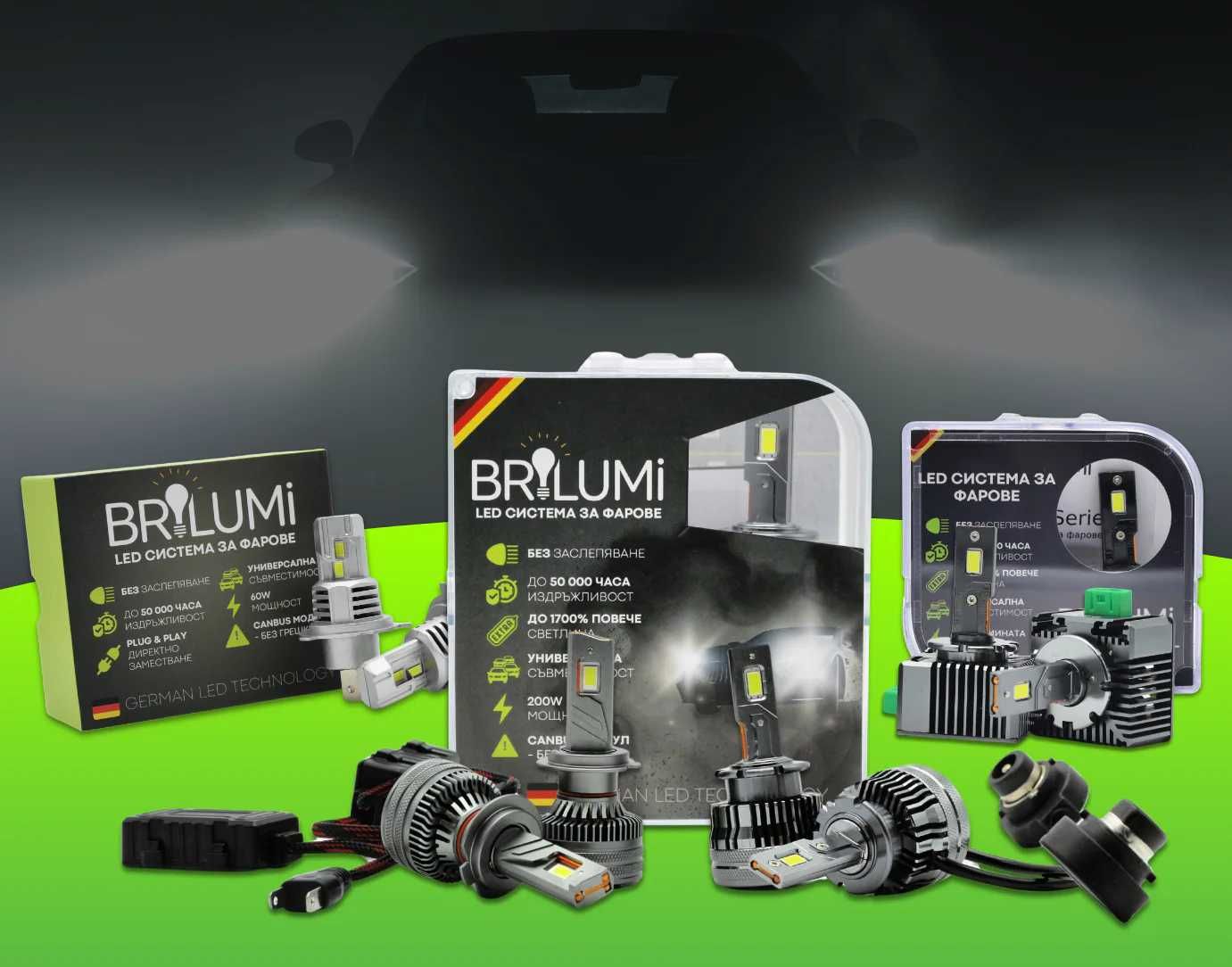 LED крушки H8/H9/H11 BRILUMI Evolve 60W Plug & Play CANBUS 6000K