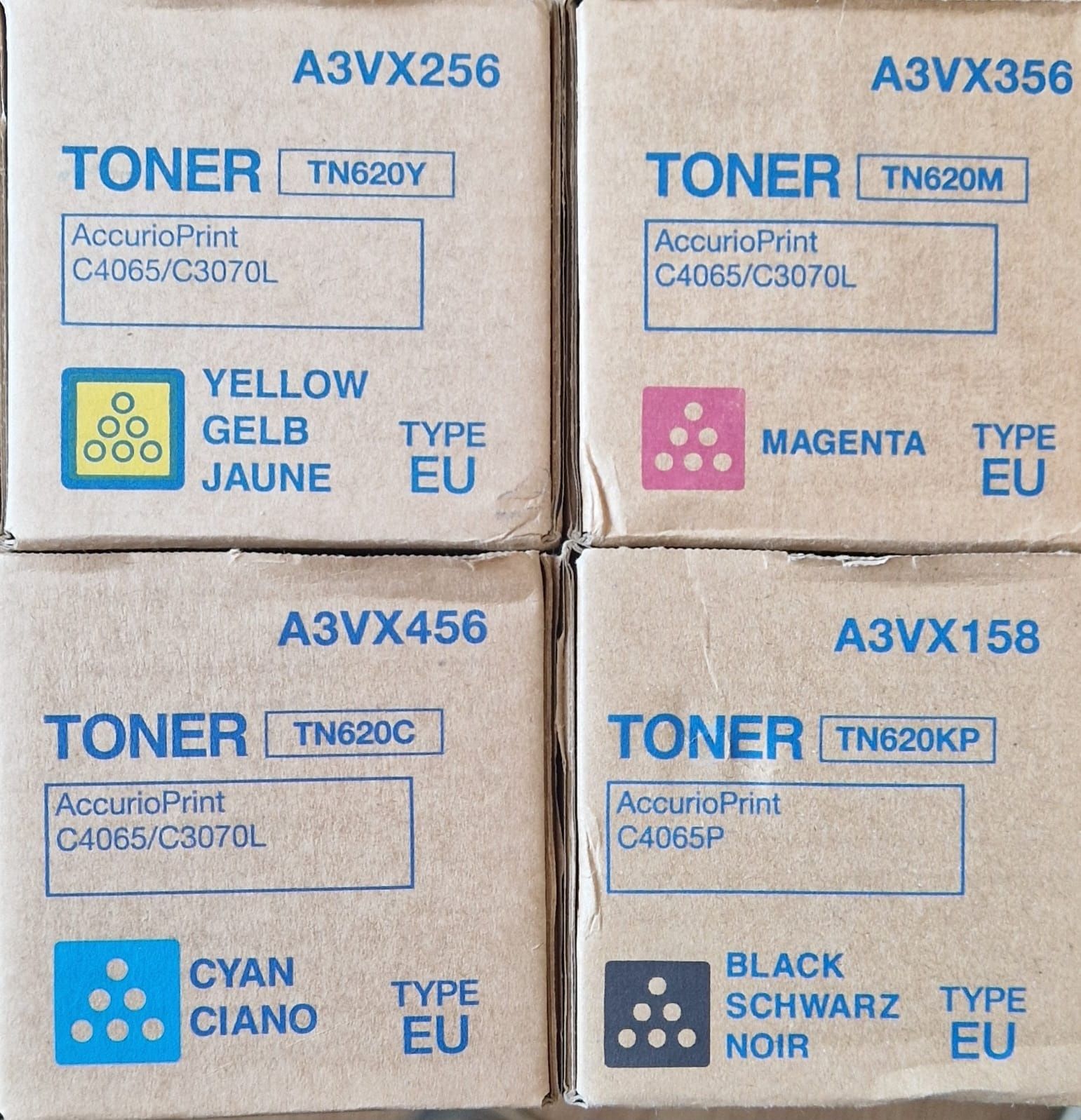 Toner CMYK Minolta Original A3VX 456 356 256 158 TN620 CMY KP