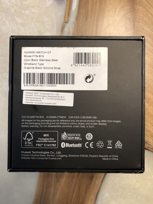 Смарт часовник Huawei watch GT, FTN-B19, BLUETOOTH, ЧЕРЕН