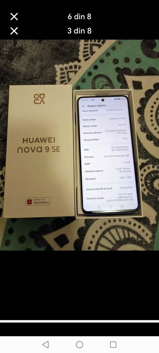 Vând telefon huawei nova 9 se si casti tot de la huawei ambele sunt la