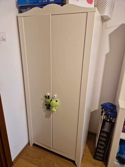 set Dulap si Biblioteca alba pentru camera copii - Ikea Hensvik